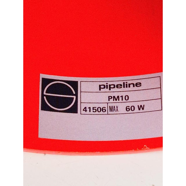 Red Minimalist Pipeline Pendant Lamps by Ole Pless Jørgensen for Nordisk Solar, 1970s, Set of 2 For Sale - Image 8 of 12
