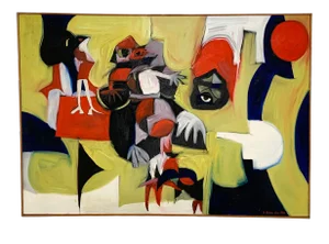 D. 1970 Expressionist Oil Painting by New York Artist Arnold Weber