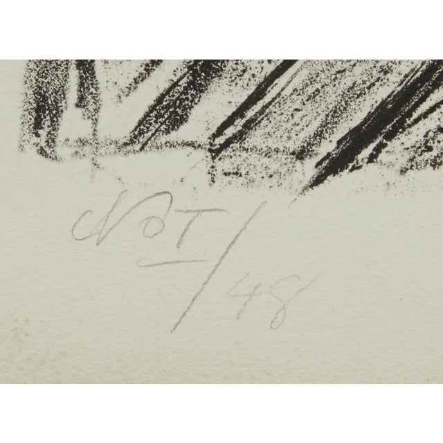 Abstract Mid Century Block Print #48 Revised Edition Unknown Artist 1958 on Watercolor Paper For Sale - Image 3 of 8