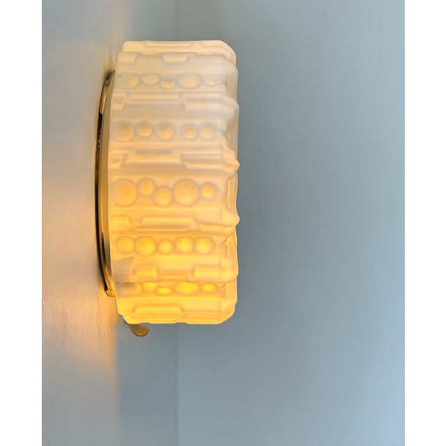 Vintage Opaline Glass Wall Sconces, Sweden, 1960, Set of 2 For Sale - Image 3 of 9