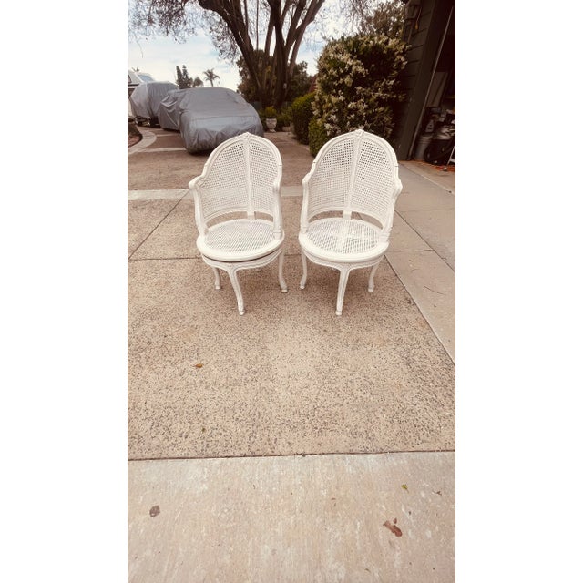 These are very rare chairs that have caning inserts with wood carving inlay. Absolutely stunning. There from the mid 19th...