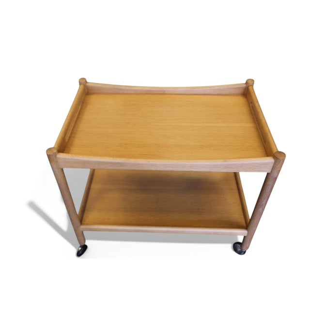 Wood Serving Trolley at-45 in Oak by Hans J. Wegner for Andreas Tuck, 1960s For Sale - Image 7 of 18