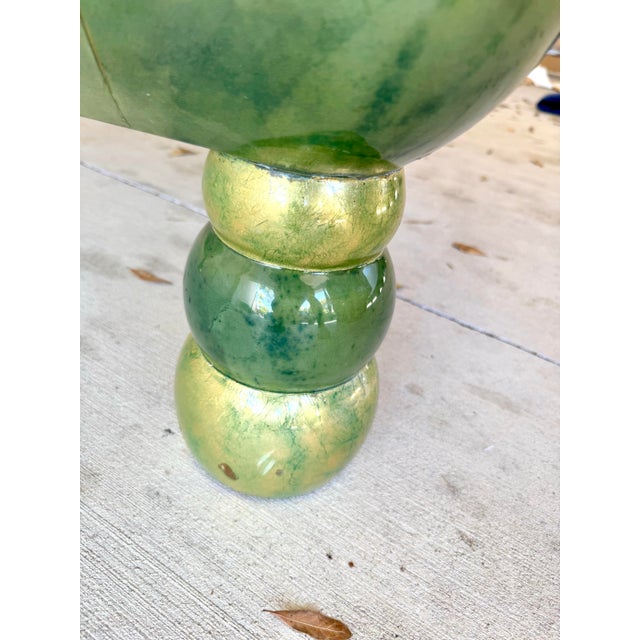 Late 20th Century Late 20th Century Green Goatskin Goat Skin Enrique Garcel Designer Coffee Table For Sale - Image 5 of 12