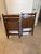 Vintage mid-century dark wood slat folding chairs (commonly known as Trieste-style folding chairs, often made in Romania...