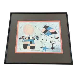 Framed Le Sourire Aux Ailes Flamboyantes by Joan Miro For Sale