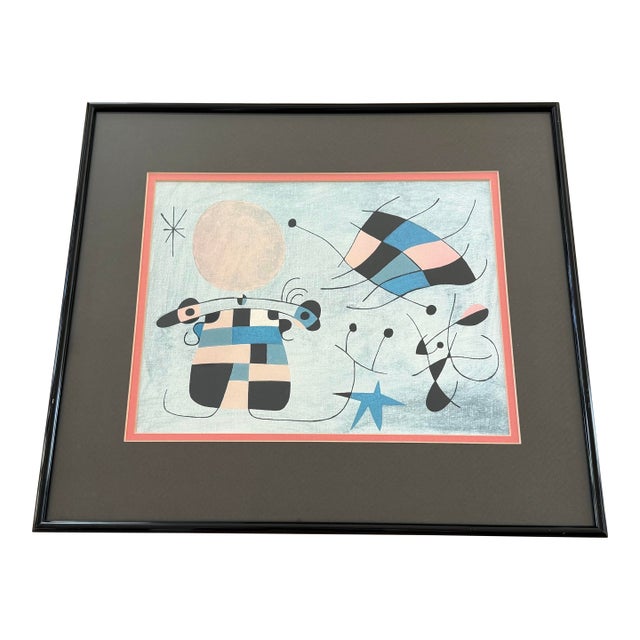 Framed Le Sourire Aux Ailes Flamboyantes by Joan Miro For Sale