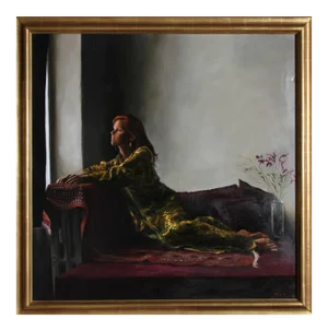 Harry McCormick, Woman in Yellow Dress, Oil on Canvas