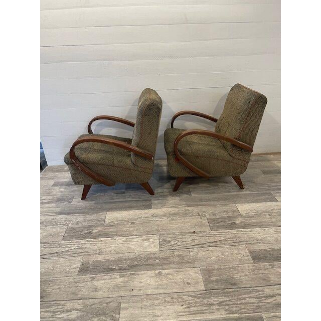 Art Deco Model C Mad-Man Relax Chairs from Jidrich Halabala, 1930s, Set of 2 For Sale - Image 4 of 6