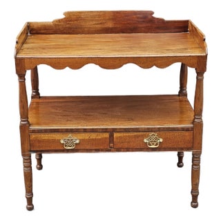 Early 20th Century Federal Style Mahogany Double Drawers Tiered Wash Stand For Sale