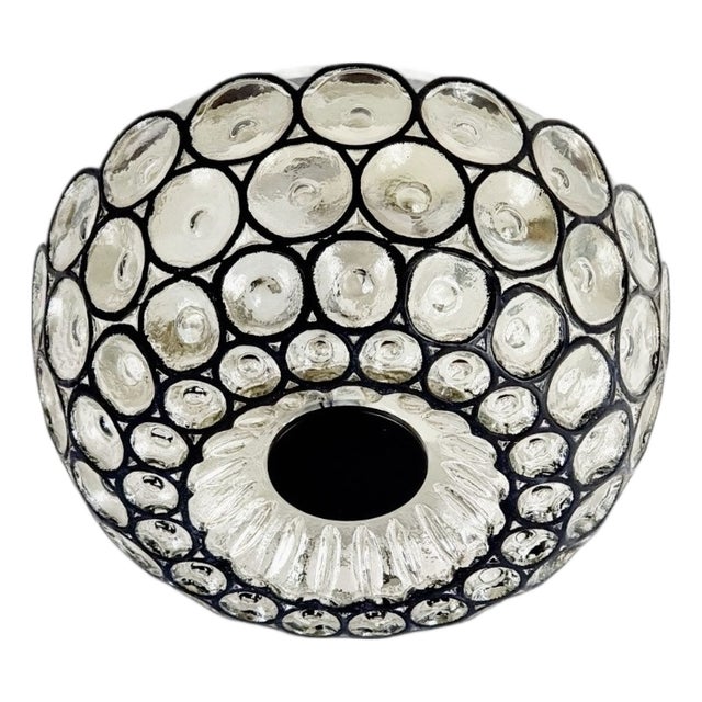 Large Mid-Century Modern Glass Ceiling Light from Limburg, Germany, 1960s For Sale