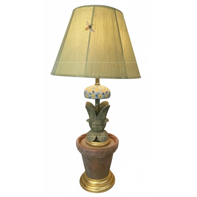 This delightful vintage table lamp brings a touch of "garden-inspired" whimsy to any interior. Standing at 26 inches tall,...