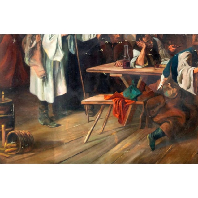 1970s Antique Cossacks Oil Painting: Ukrainian Socialist Realism Art 75-115 For Sale - Image 5 of 6