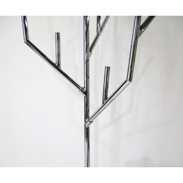Mid 20th Century Post Modern Chrome Tree Styled Coat Hat Rack For Sale - Image 5 of 13