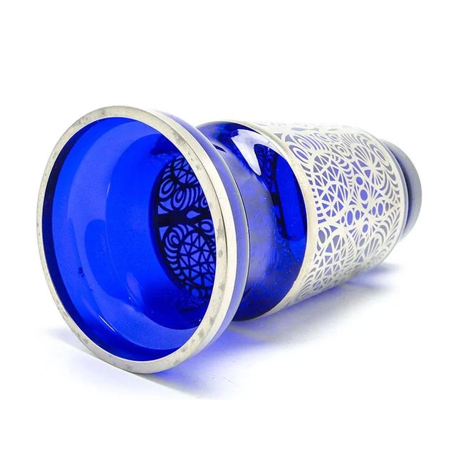 Silver Vase from Hortensja Glassworks, Poland, 1970s For Sale - Image 8 of 12