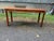 Danish Mid Century Teak Floating Top Design Low Console Table. it features a floating top, rich wood grain, sculpted round...