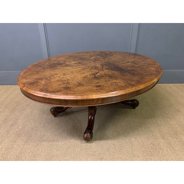 Large Victorian Burr Walnut Coffee Table, 1870 For Sale - Image 15 of 15