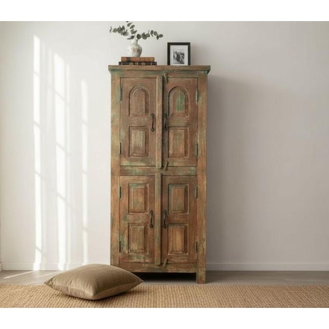 Add stylish storage to the kitchen, dining room, or linen storage area with this farmhouse solid mango wood kitchen pantry...