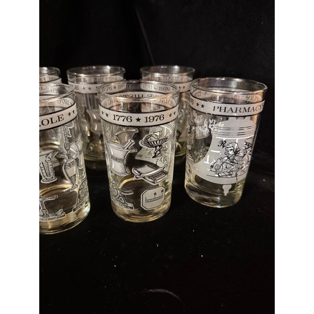 White 1970s Pharmacist Historic Glassware Set - Set of 8 For Sale - Image 8 of 12