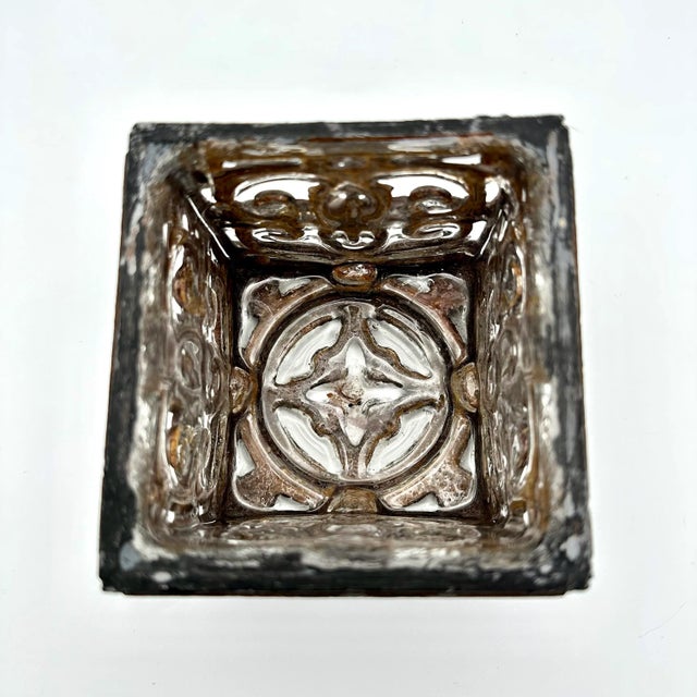 Metal Late 19th Century Antique Iron Box With Caged Bubble Glass For Sale - Image 7 of 10