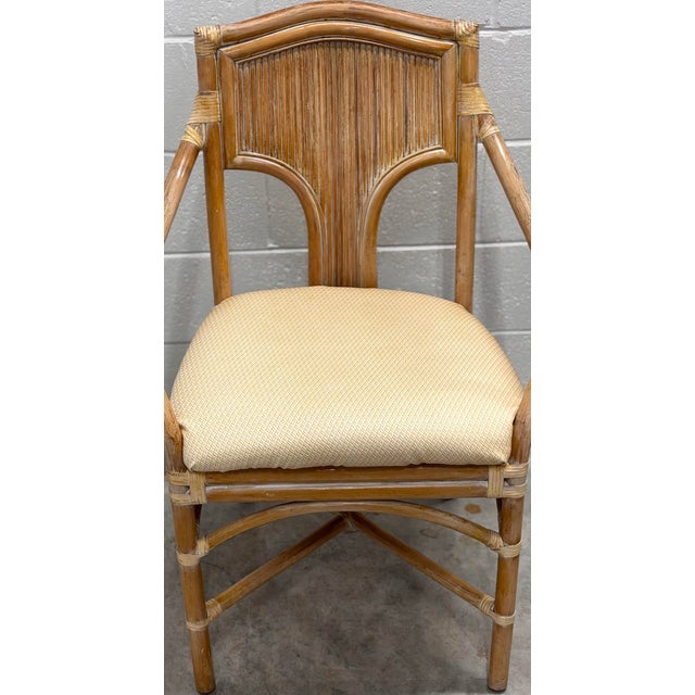 Mid 20th Century 4 McQuire Rattan, Pencil Reed Dining Chairs. Coordinate Well With Our Sheaf of Wheat Tables. For Sale In West Palm - Image 6 of 10