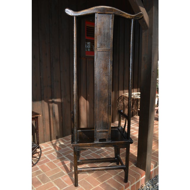 Chinese Arhaus Wooden Oriental High Back Ming Style Side Decorative Chair W/ Yoke Back For Sale - Image 3 of 18
