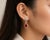 Art Deco 14K White Rose Gold Diamond Topaz Rhodolite Garnet Sapphire Earrings For Sale - Image 3 of 3