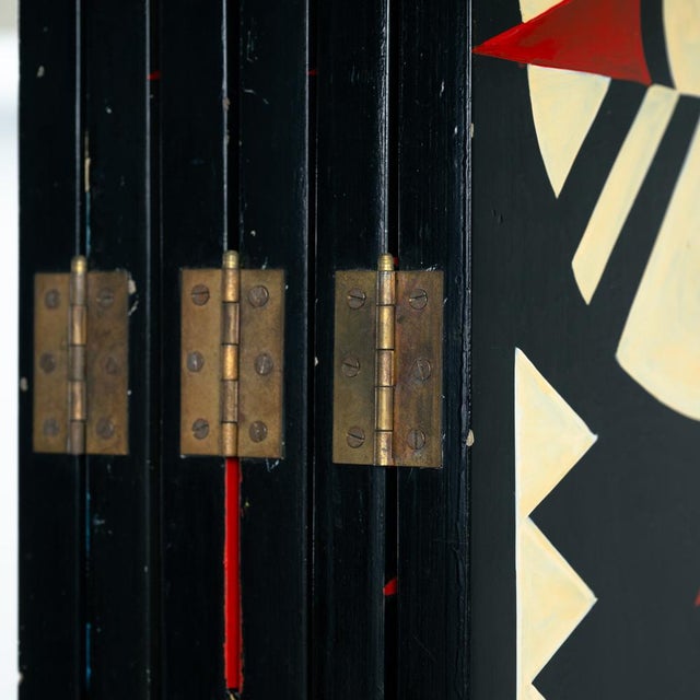 Art Paravent Room Divider with Birds and Geometric Patterns, 1970s For Sale - Image 5 of 18