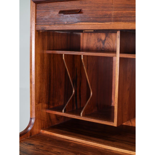 Brown Secretary in Rosewood by Arne Wahl Iversen for Vinde Møbelfabrik, Denmark, 1960s For Sale - Image 8 of 18