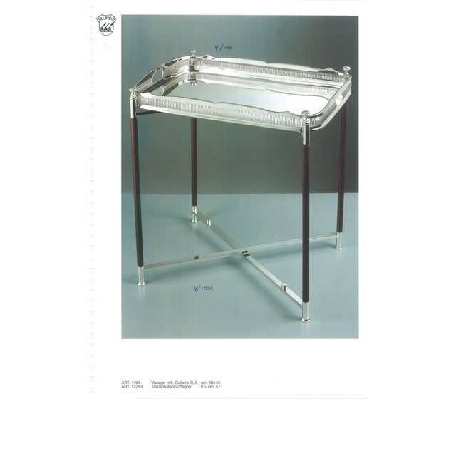 New 1990s New Silver & Wood Collapsible Stand & Tray For Sale - Image 10 of 10
