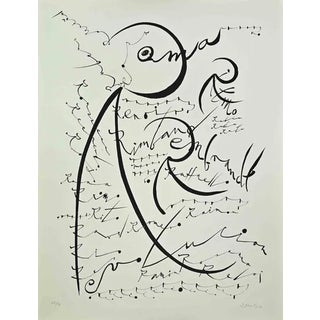 Rafael Alberti, Letter R, Lithograph, 1972 For Sale