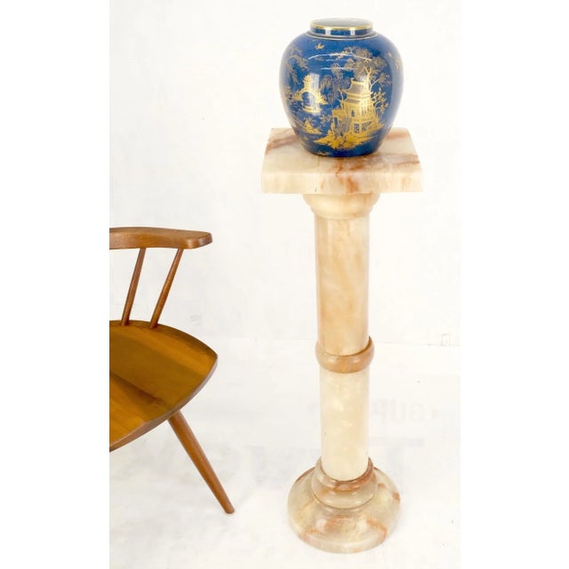 Vintage Round Turned Onyx Pedestal Stand For Sale - Image 11 of 13