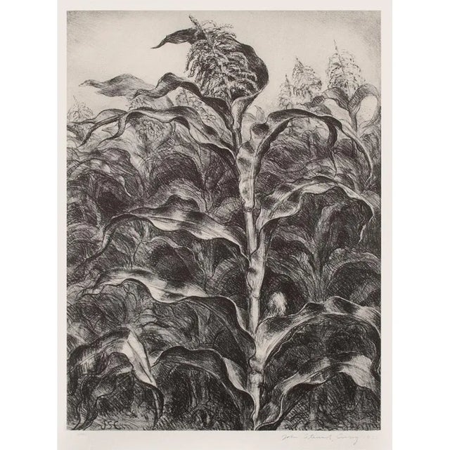 An excellent vintage First Edition period Cottage or Farmhouse Style black and white offset lithograph (print) of drawing...