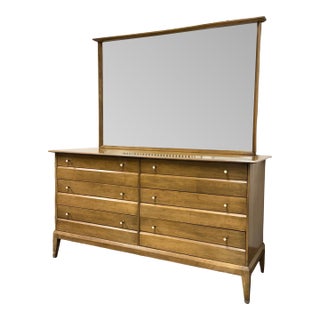 Heywood Wakefield Cadence Dresser + Mirror, Vintage For Sale