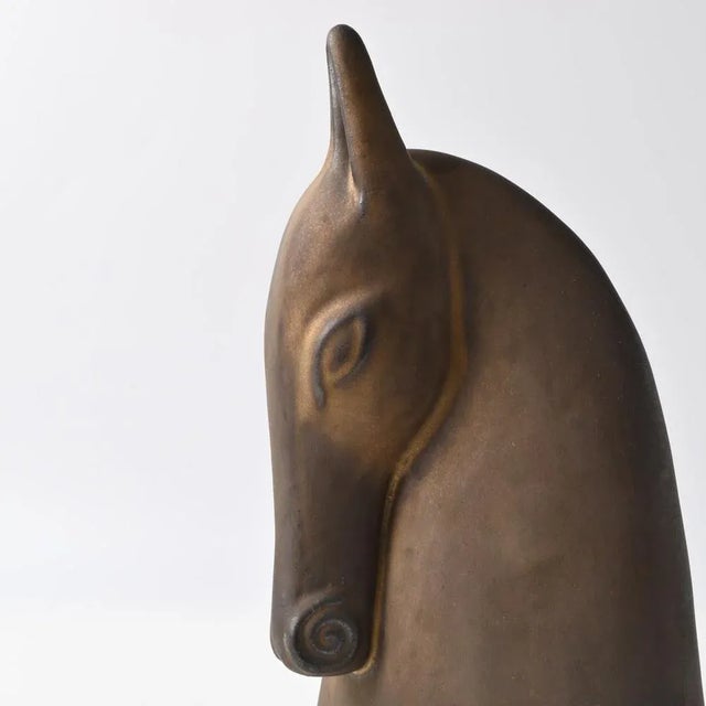 Ceramic Vintage Ceramic Horse Head Figurine by Anette Edmark, 1990s For Sale - Image 7 of 8