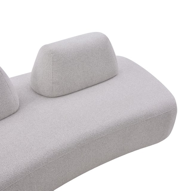 Textile Zerani Curved Sofa With Movable Backrests For Sale - Image 7 of 10