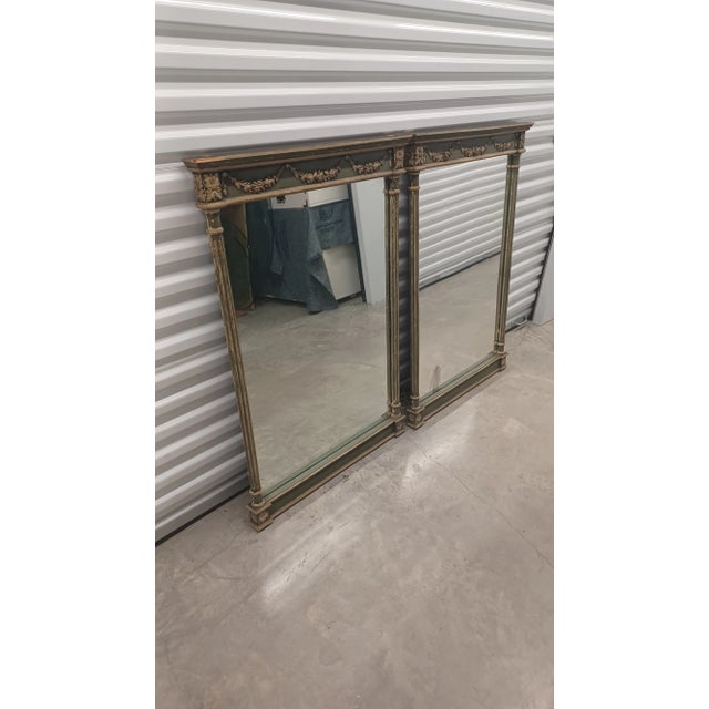 Antique Pair of Carved Regency Patinated Mirrors For Sale - Image 4 of 4