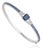 Art Deco Geometric 3.12 Ct Blue Sapphire & Diamond Bangle Bracelet, Christmas Gift For Sale
