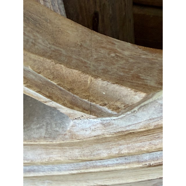 Contemporary Vintage Carolina Mirror Carved Palm Leaf Wall Mirror – Coastal Organic Modern For Sale - Image 3 of 12