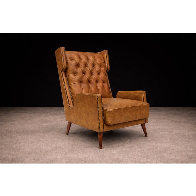 Armchair in Hardwood & Faux Leather, Giuseppe Scapinelli, 1950s - Lot 313A For Sale In New York - Image 6 of 15