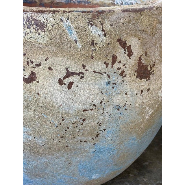 Early 21st Century Pair of Monumental Low Bowl Terra Cotta Planters For Sale - Image 5 of 12