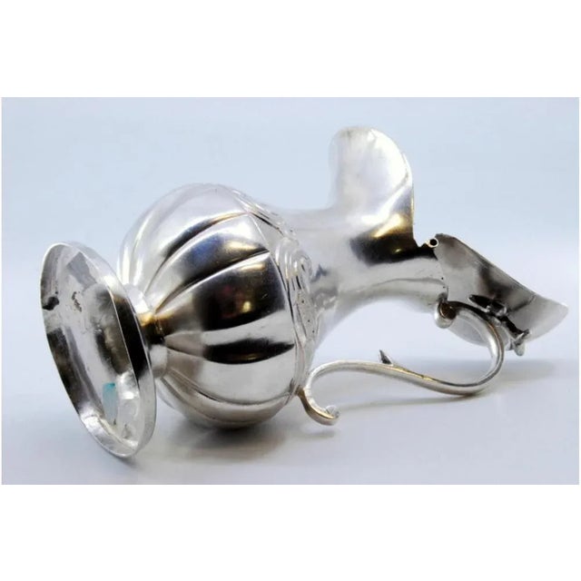 Metal Gummed Silver Altar Cruet with Embossed and Hinged Lid with Water Symbol For Sale - Image 7 of 10