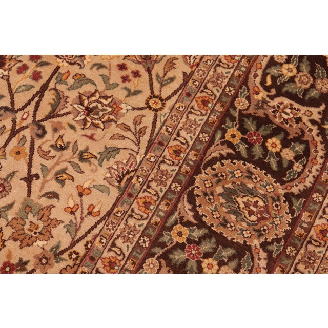 1990s Shabby Chic 1990's Pak-Persian Taupe/Brown Wool Rug - 6'2'' X 9'6'' For Sale - Image 5 of 9