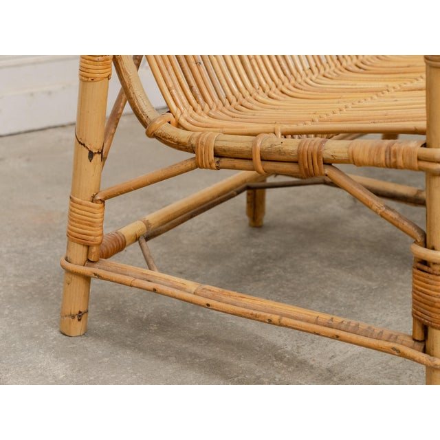 Vintage Bamboo and Rattan Bench, 1970s For Sale - Image 9 of 15