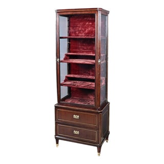 Small Antique Mahogany Display Cabinet, 1890s For Sale