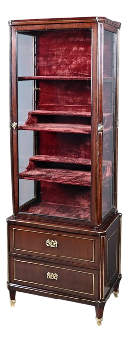 Small Antique Mahogany Display Cabinet, 1890s