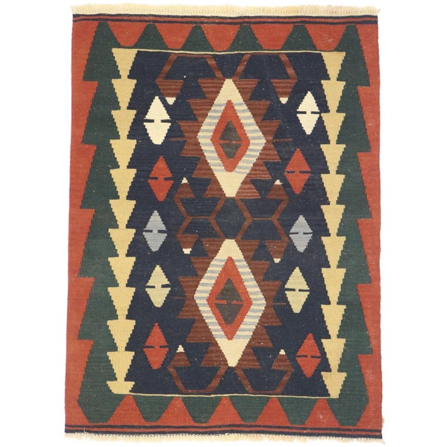 Vintage Persian Shiraz Kilim Rug - 03'00 X 04'01 For Sale - Image 9 of 9