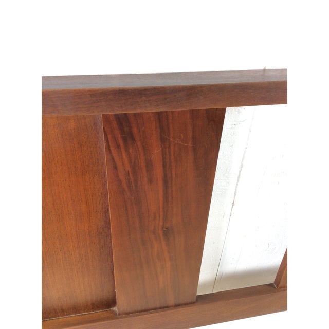Mid Century Modern Walnut Headboard With Turned Wood Frame For Sale - Image 11 of 18