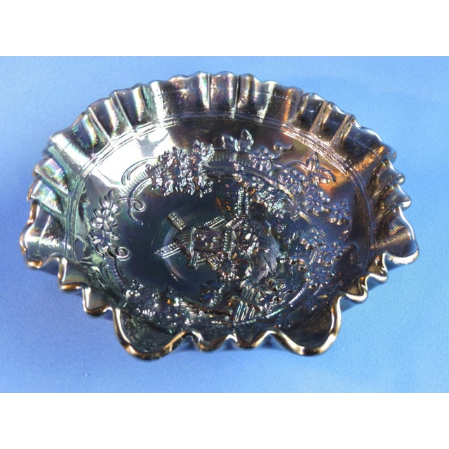 Vintage 50's Imperial Glass Co. Smokey Amethyst Carnival Glass Windmill Bowl For Sale - Image 4 of 9