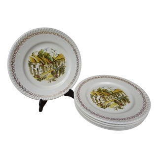Earthenware Dinner Plates by Keller & Guérin for Lunéville, 1890s, Set of 6 For Sale