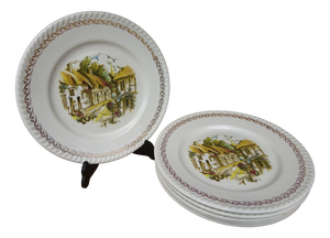 Earthenware Dinner Plates by Keller & Guérin for Lunéville, 1890s, Set of 6